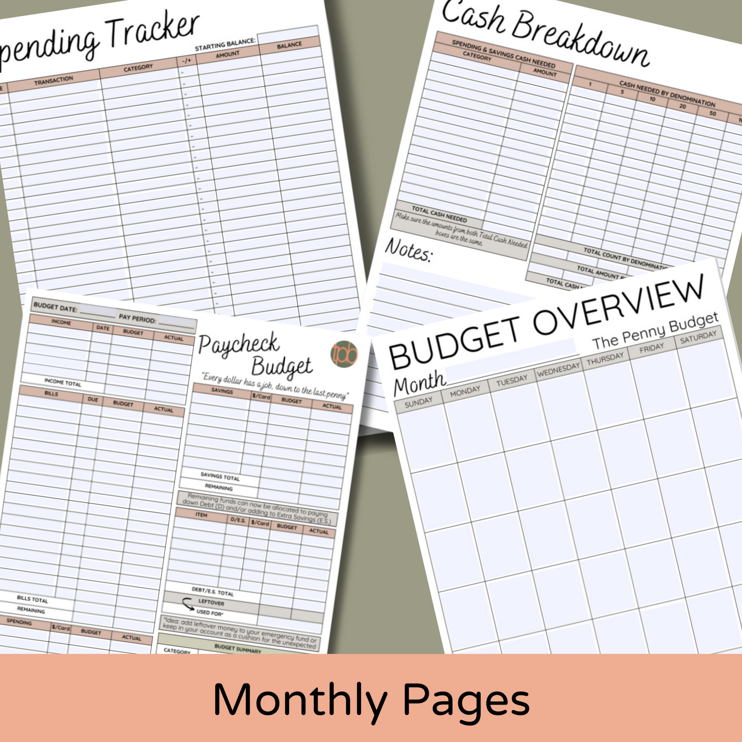 Fillable Digital Paycheck Planner - Step One