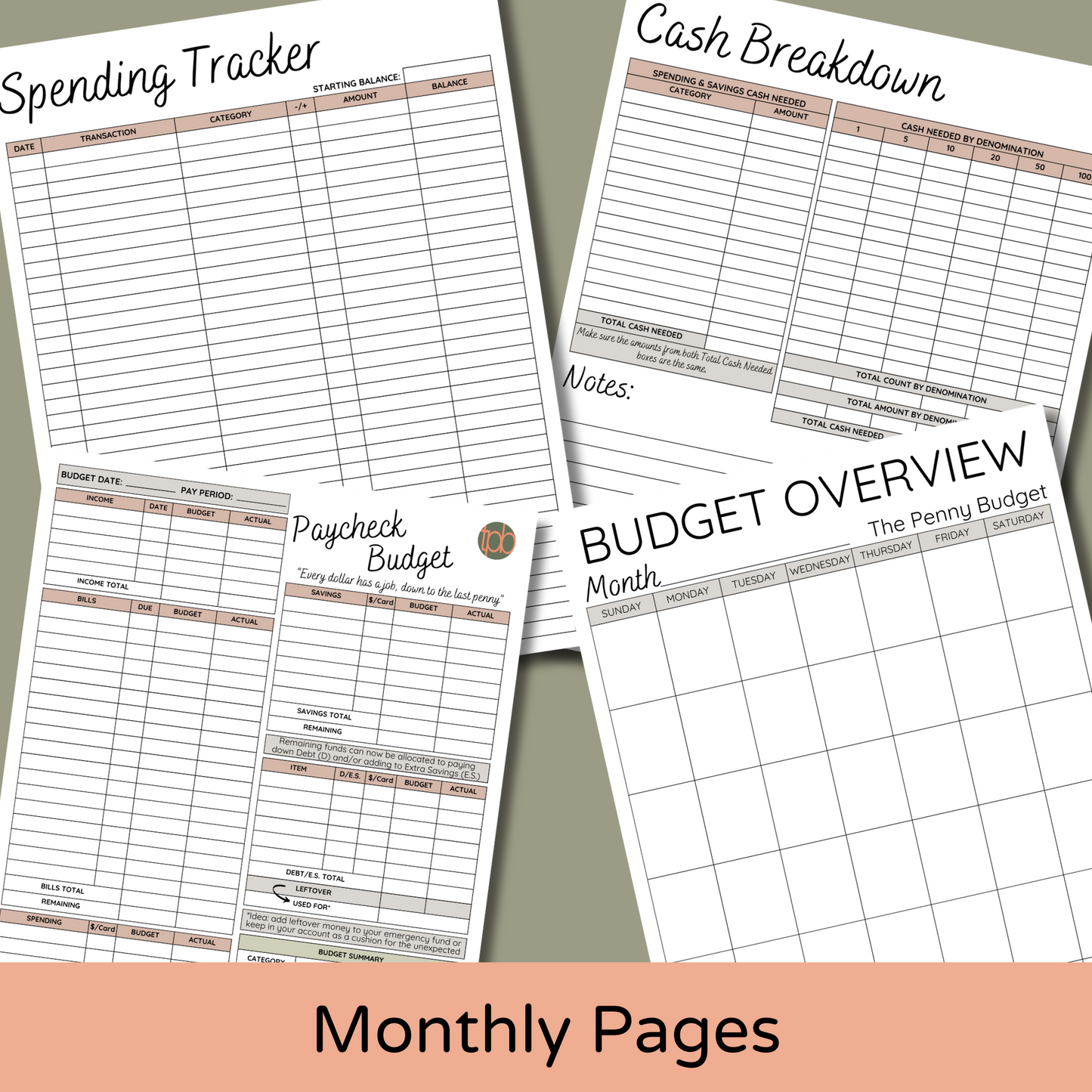 Printable Paycheck Planner - Step One