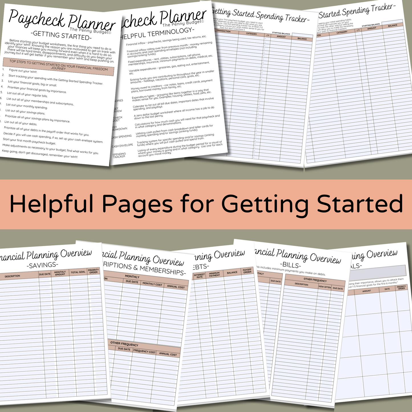 Fillable Digital Paycheck Planner - Step One