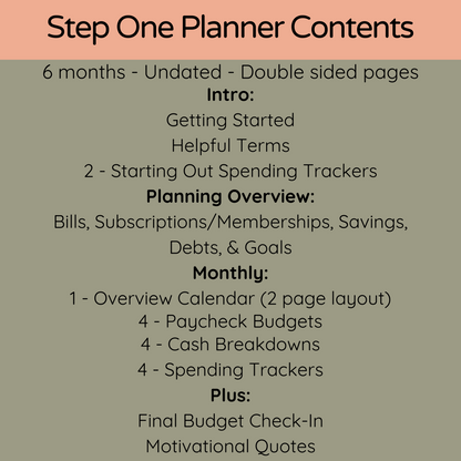 Paycheck Planner - Step One