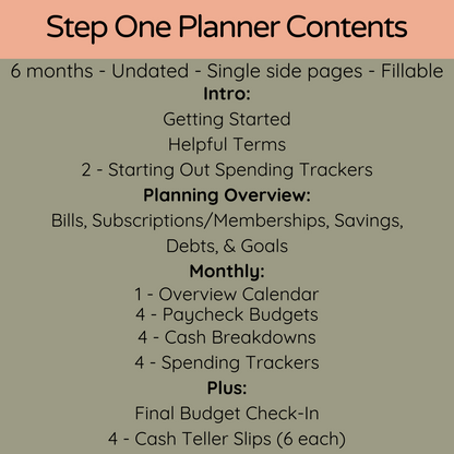 Fillable Digital Paycheck Planner - Step One